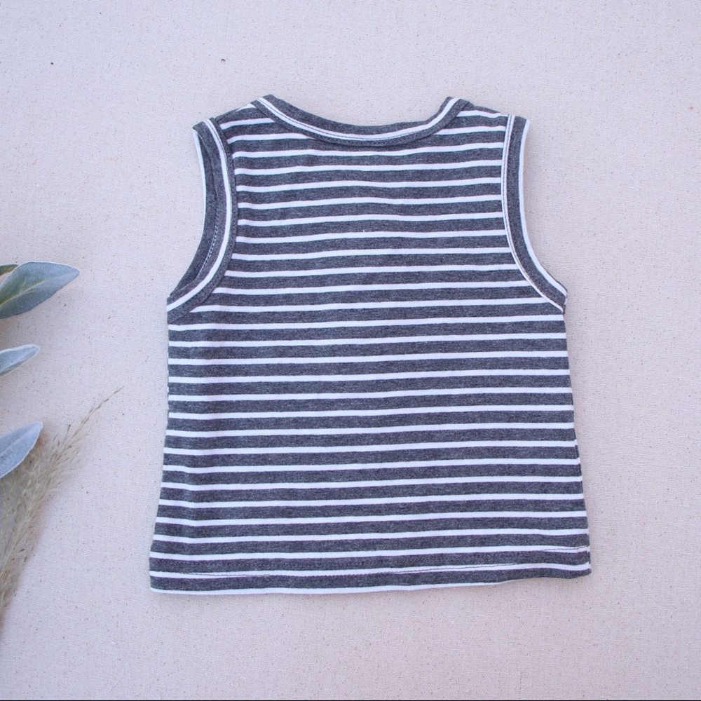Striped Button Tank Top And Short Set - Picture 3 of 6